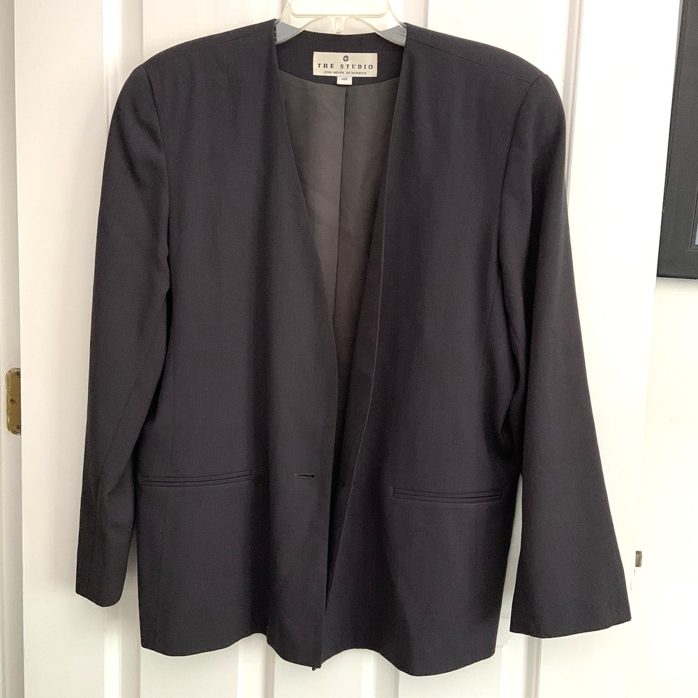 John Meyer of Norwich Made in USA Wool Mark Single Button Jacket Blazer sz 14P